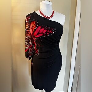 Butterfly print dress